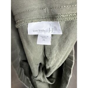 J Jill Love Linen Ankle XL Lightweight Pull On Pants in Olive Green Pockets